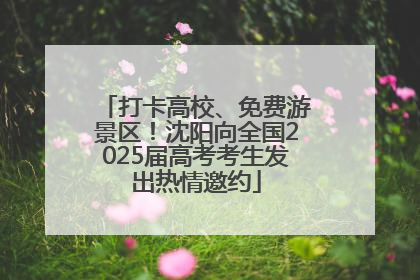 打卡高校、免费游景区！沈阳向全国2025届高考考生发出热情邀约